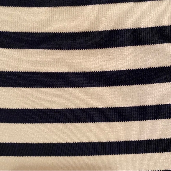 NWT H&M Navy & White Classic Striped Bardot Fitted Top Small - Picture 10 of 14